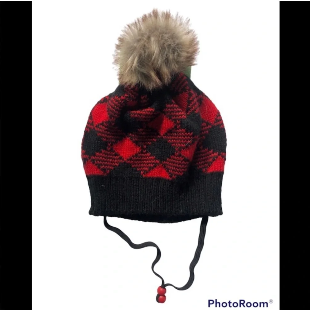 NWT Bundle Hat & Sweater Buffalo Plaid dog L